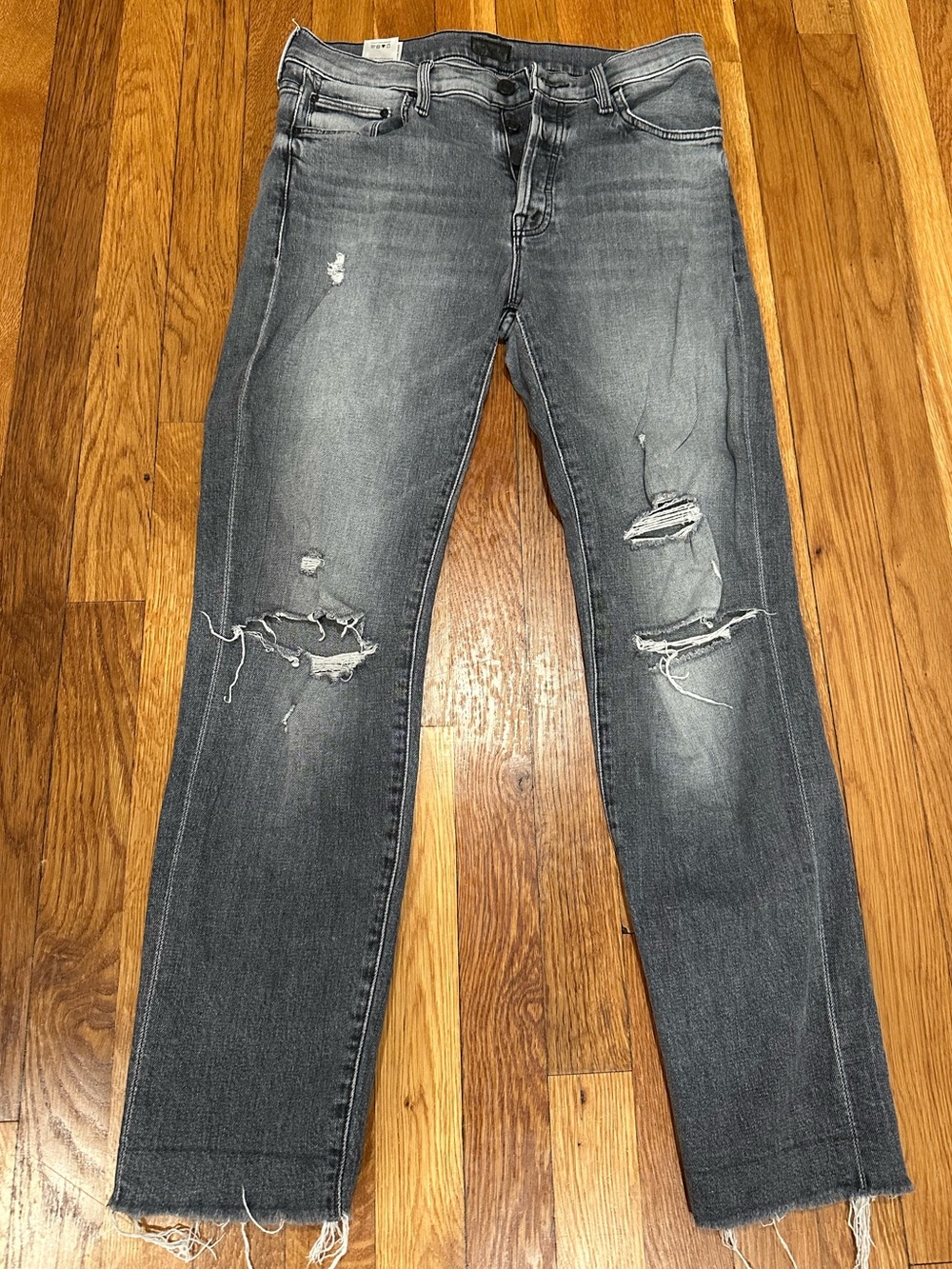 MOTHER The Scrapper Cuff Ankle - Gray Jean sz 26